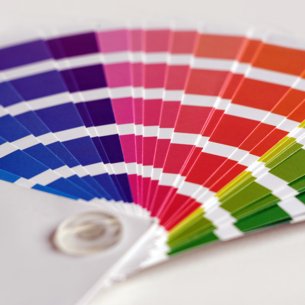 a close up of a color swatch on a white surface